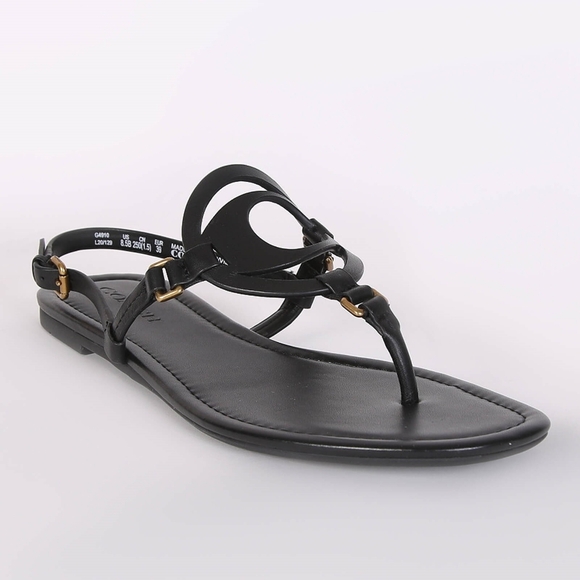 Coach Black Leather Sandals - Picture 2 of 8